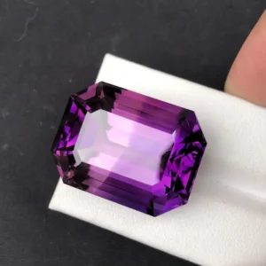 natural amethyst gemstone emerald cut