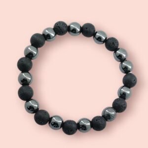 lava and hematite grounding bracelet