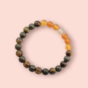 carnelian, tiger eye & pyrite for strength