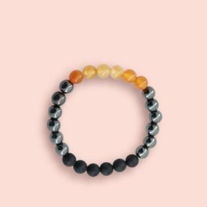 carnelian, lava & hematite energy bracelet