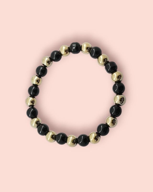 obsidian & hematite protection bracelet obsidian & hematite protection bracelet